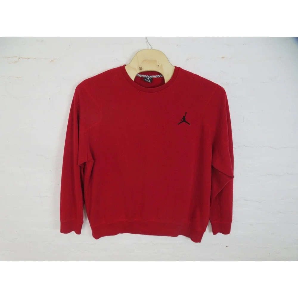 Jordan Sweatshirt Mens 3XL Red Jumpman Logo Crewneck Pullover Nike Fleece